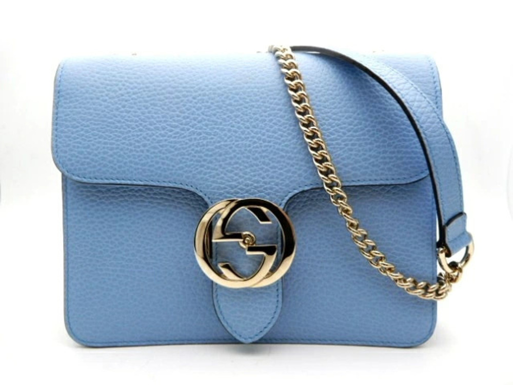 Gucci Chain Shoulder Bag Interlocking G Embossed